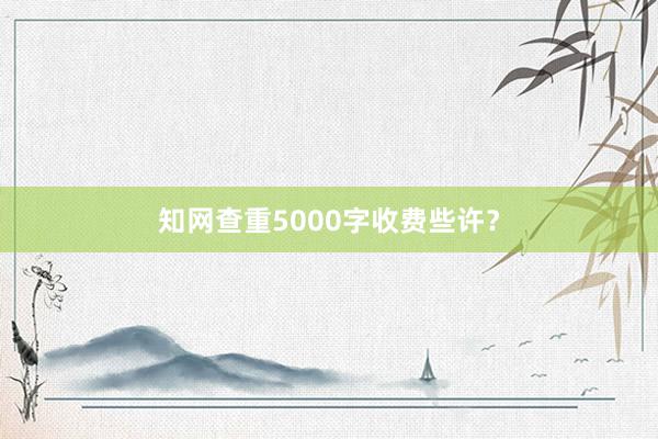 知网查重5000字收费些许?
